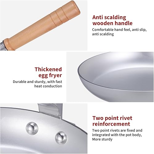 Miniatura 4 de Angoily Tamagoyaki - Sartén antiadherente para huevos, sartén japonesa Oyakodon, sartén para huevos Tamagoyaki, mini sartén de metal para tortilla