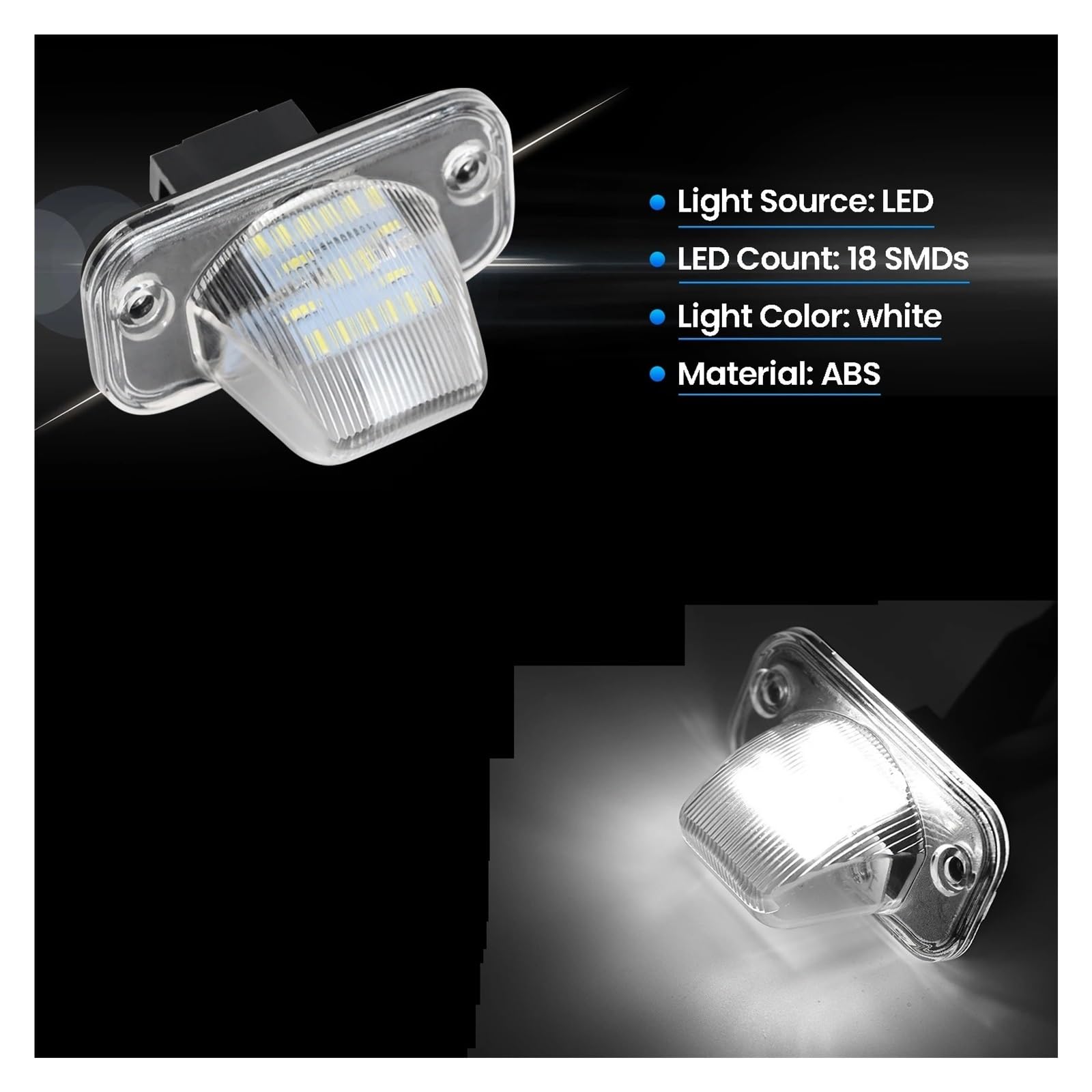 Luci Targa Auto Per T4 Transporter 1990-2003 Per Passat B5 Limousine Caddy Per Jetta Syncro 18 LED Error Free 2 Pezzi Numero Di Licenza Luce Targa