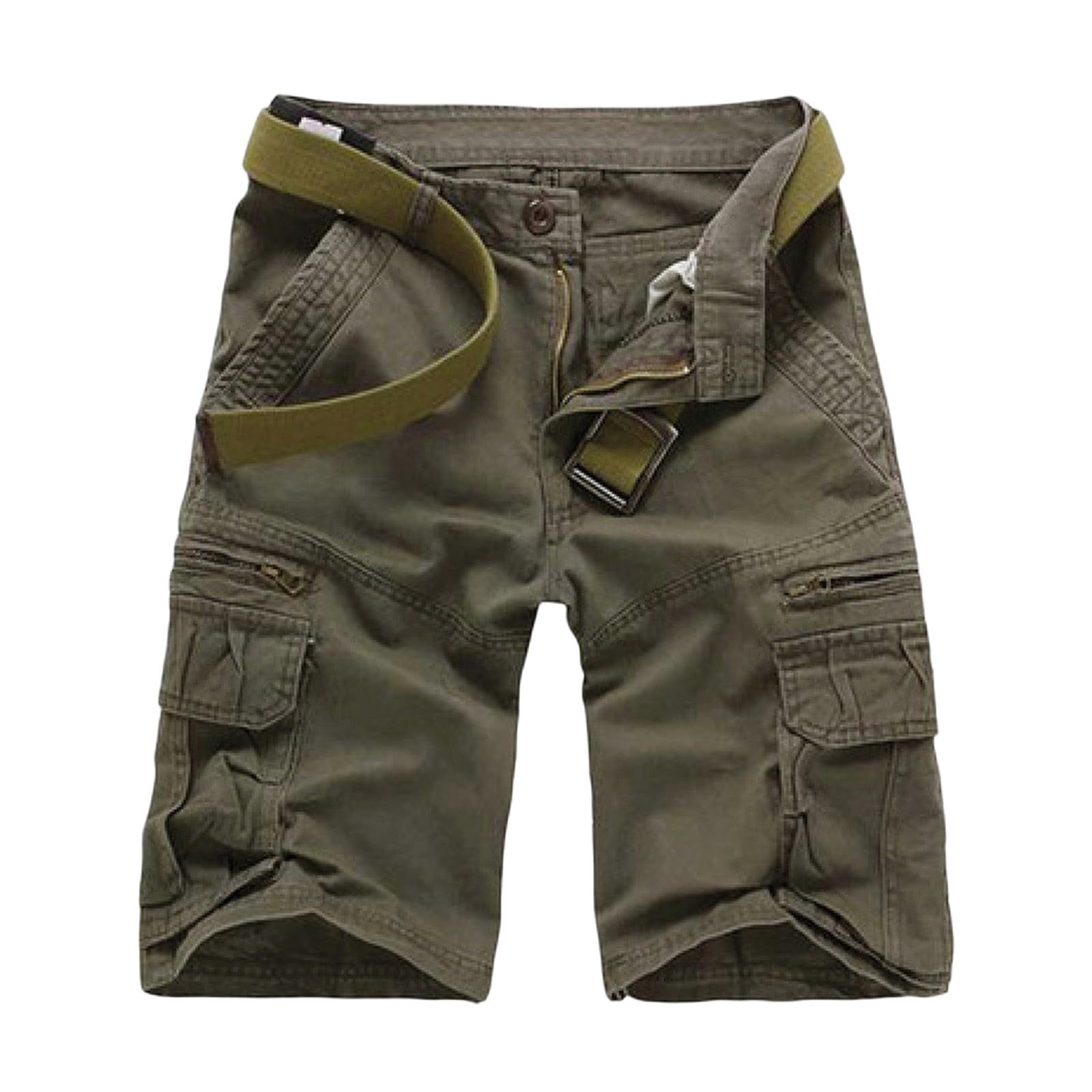 Short de travail en coton stretch avec fermeture éclair pour homme
