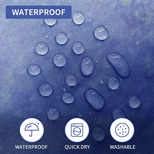 Rezaymrs Marble Shower Curtain No Hooks, 71X74 Inch Waterproof Purple And Blue Texture Gold Stripes Shower Curtains With Snap In Fabric Liner, Sheer Top Window, Double Layer Modern Shower Curtains Set #TOP2