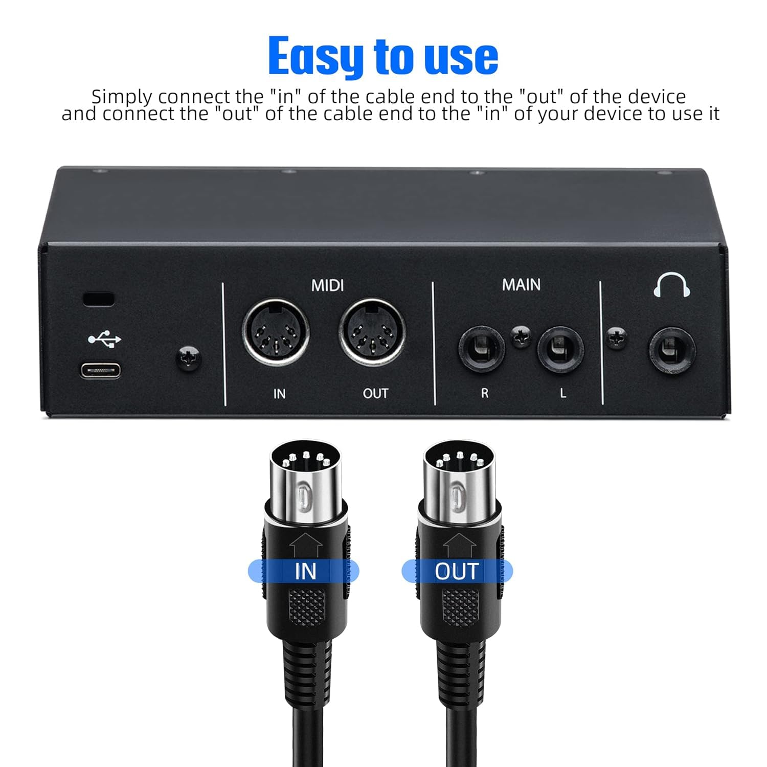 Hosa MID-505, Pro MIDI Cable, Serviceable 5-pin DIN To Same - Foto 11