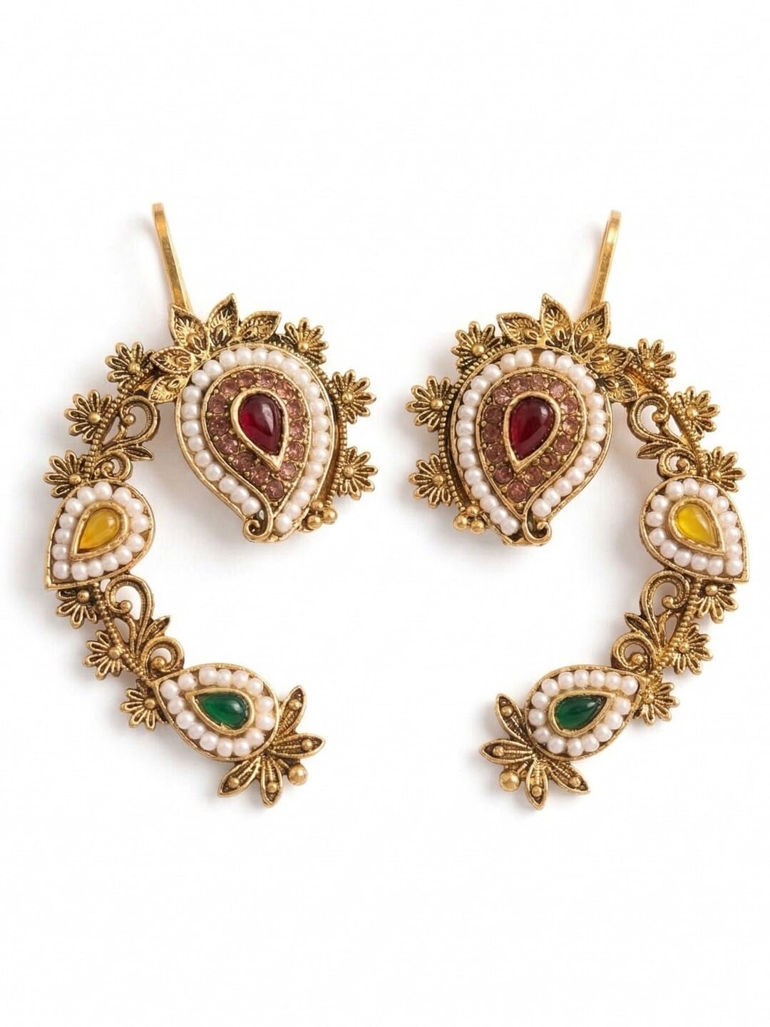 ishtaara Traditional Gold Plated Ear Cuff Earrings| Ethinic Cuff Earrings | Wedding, Occasions, Festival-picture-46