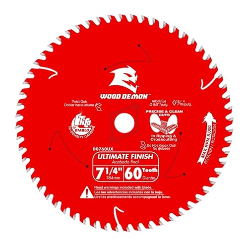 Vista 16 de Diablo - Hoja de sierra de acabado de alto rendimiento para madera - 6-1/2" x 40 dientes, carburo Tico - D0641X