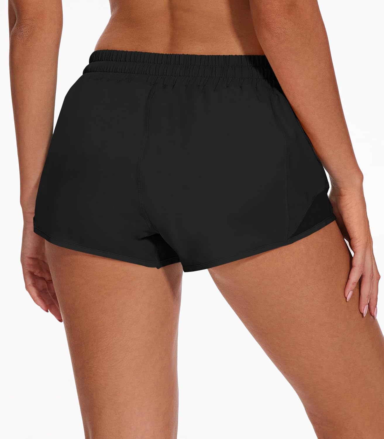 Athletic Running Shorts for Women with Zipper Pocket,Soft Lightweight Gym Workout Shorts with Mesh Liner Quick Dry - Image 3