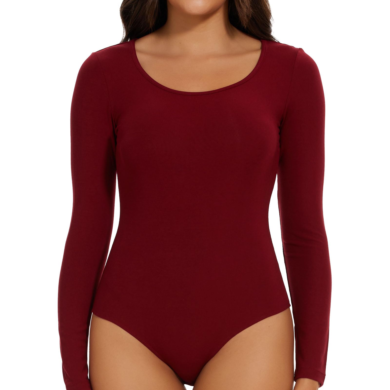 Joyshaper Donna Body a Collo Alto Maniche Lunghe Bodysuit Casual Elegante Bluse Camicie Maglietta Intima
