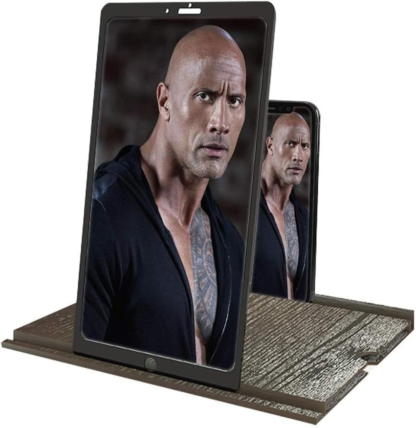 Mobile Phone Screen Magnifier Premium 3D HD Phone Screen Amplifier 12 Inches Phone Holder Stand Suitable for Watching Movie Videos on All Smartphones (Color : Black Size : Luxury Suit) (Black Twin)