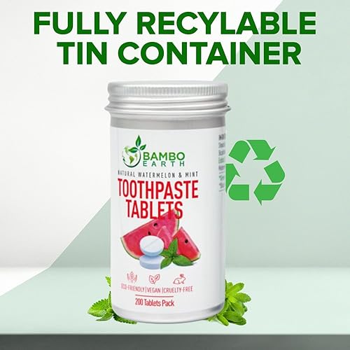 Miniatura 4 de Paquete de 200 pastillas de pasta de dientes naturales  Enjuague bucal masticable que blanquea las abejas tabletas para dientes SLS y sin flúor,