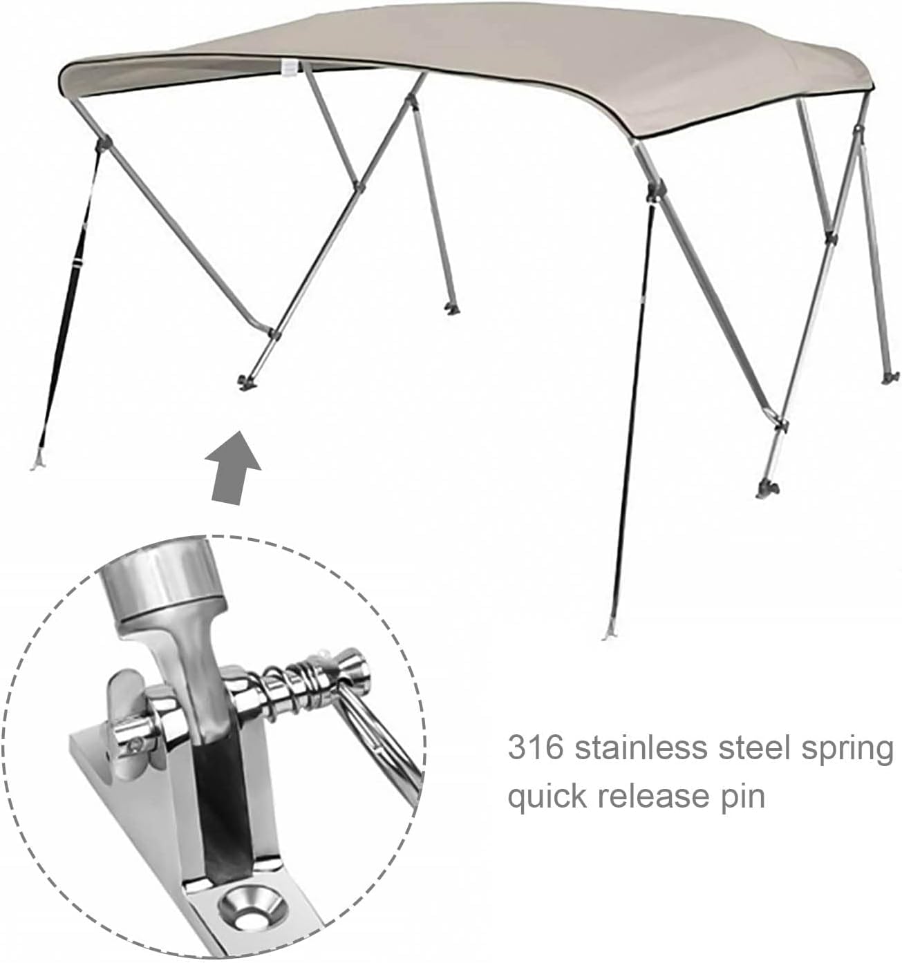 Perno a Sgancio Rapido, 4 Pezzi Perni a Molla Marina in Acciaio Inossidabile 316, Perni a Linguetta per Barche per Le Cerniere del Ponte Superiore della Nave Bimini Ferramenta 6,3 mm x 51 mm
