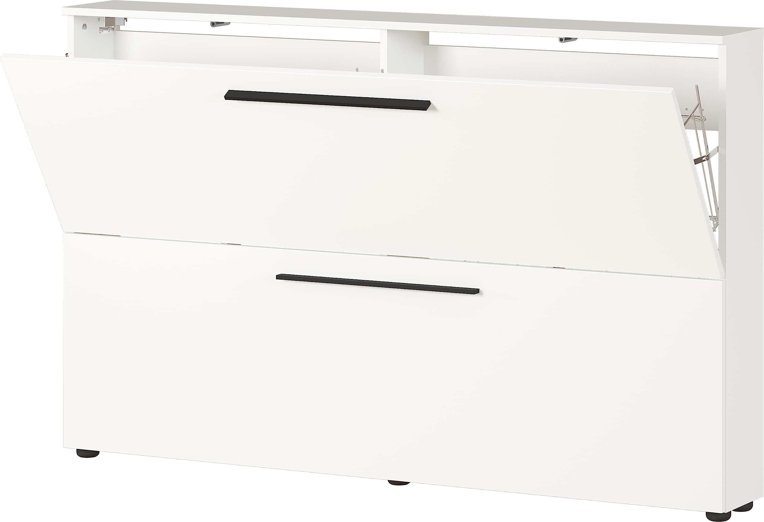 Germania Armario Zapatero 2576-84 GW-Utah, en Blanco, con Espacio para 12 Pares de Zapatos, Poca Profundidad, Ideal para pasillos Estrechos, 140 x 85 x 19 cm (Ancho x Alto x Fondo)
