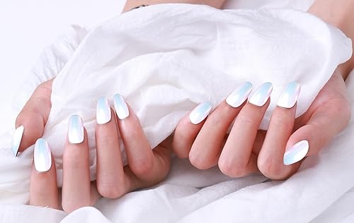 Vista 28 de Artdone Polvo de uñas cromado, efecto espejo metálico, pigmento cromado, iridiscente, aurora, brillantina, sirena, perla, kit de polvo para esmalte