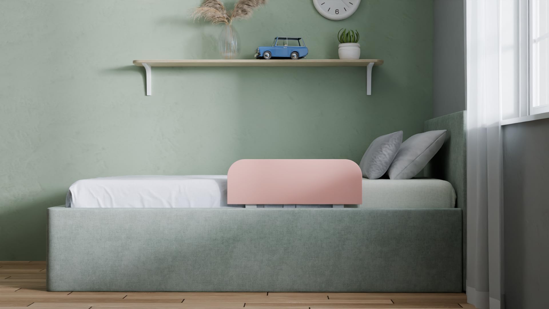 Barrière de lit 60x20 cm Rose Protection antichute stable sans percer stratifié Montage facile sous matelas