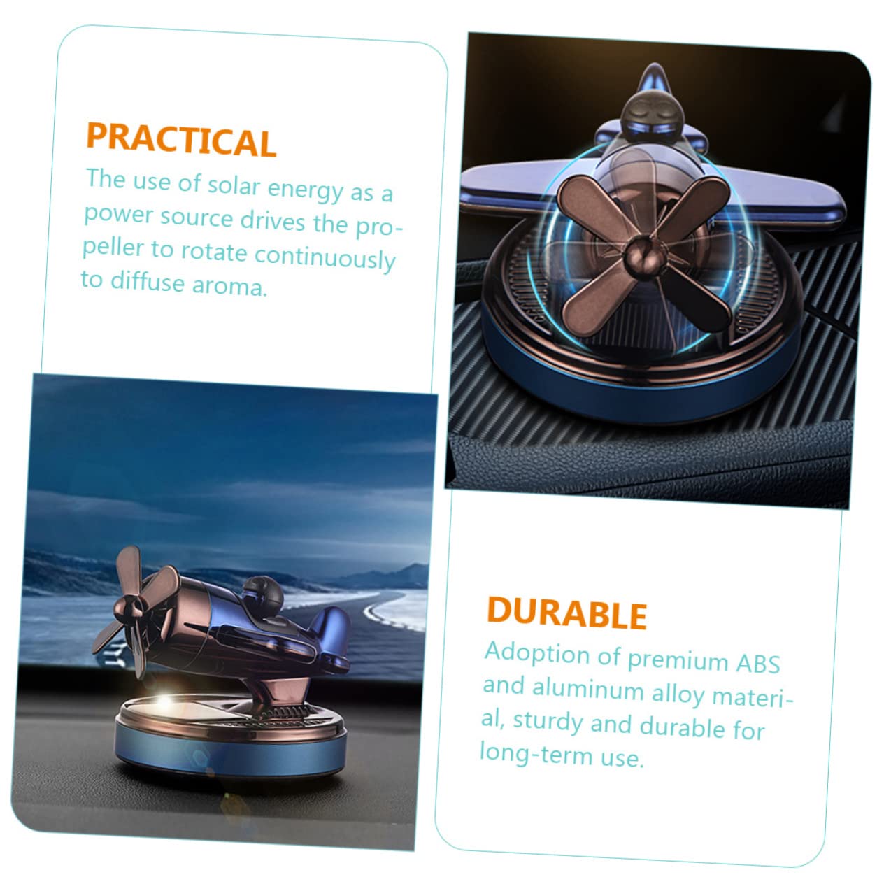 ULTECHNOVO 2pièces Décoration De Voiture Aromatique Avion Solaire Diffuseur De Parfum Innovant pour Intérieur De Véhicule Accessoire Indispensable pour Maison Et Bureau Design Élégant