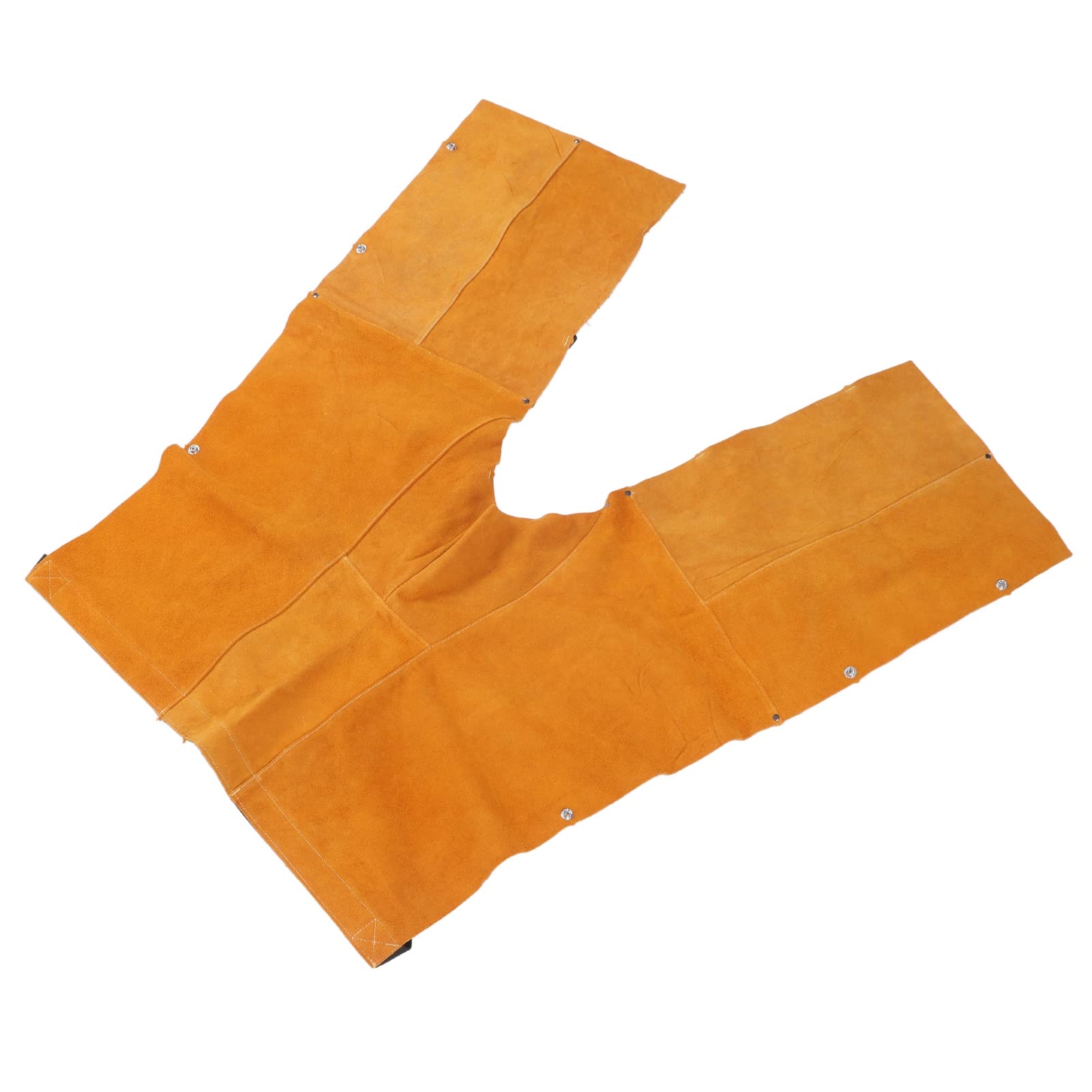 CHAPS de seguridad de soldadura de cuero dividido amarillo duradero, ajustable y flexible para la protección de mano de obra pesada, al calor y al desgaste, ideal para el uso de