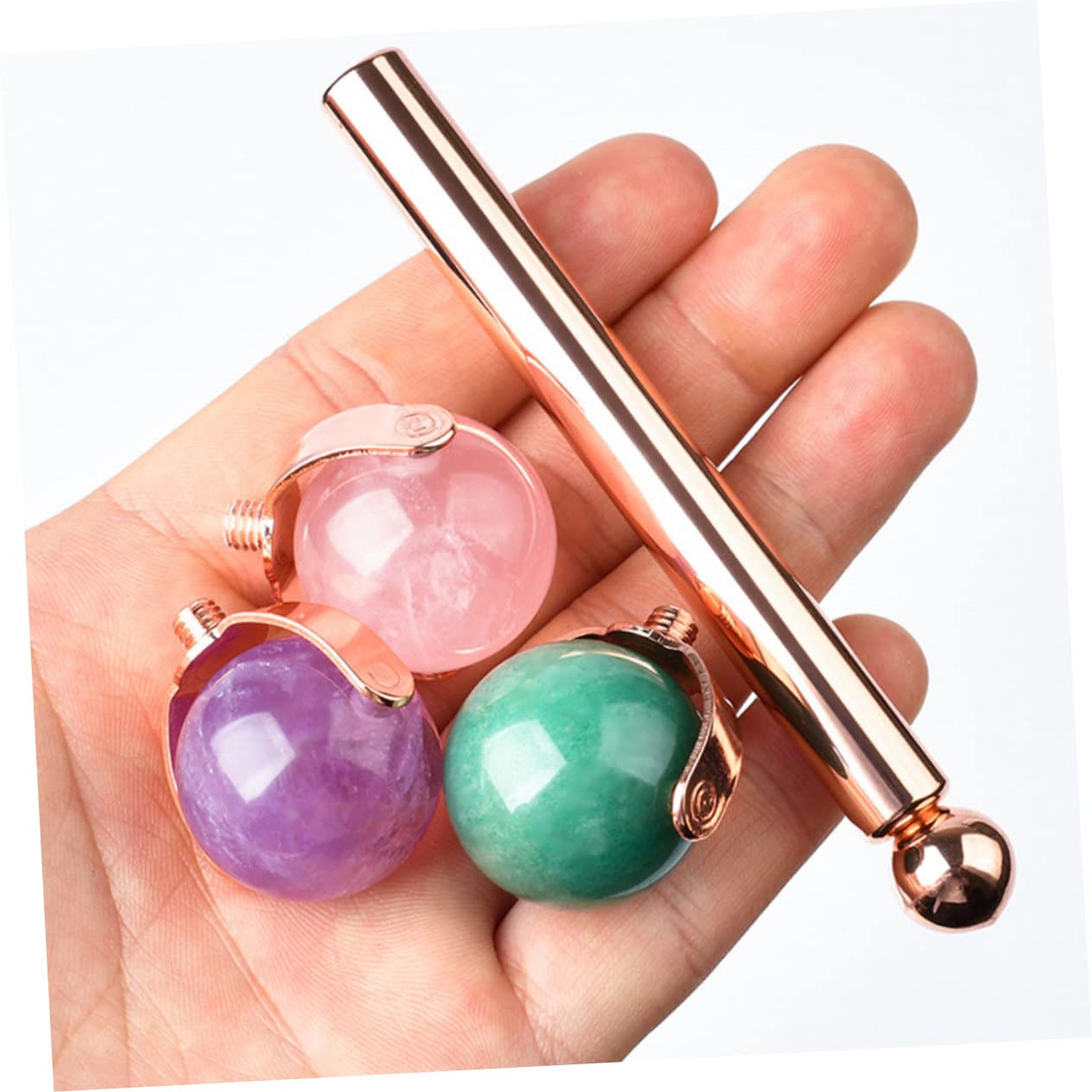 FOMIYES Lot De 3 Rouleaux De Jade Pour Soins De La Peau Pour Les Poches Et Les Rouleau Léger Pour Le Visage Pour Un Usage Quotidien