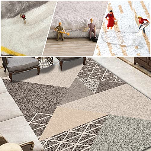 Tapis antidérapant de salon moderne géométrique patchwork - 3