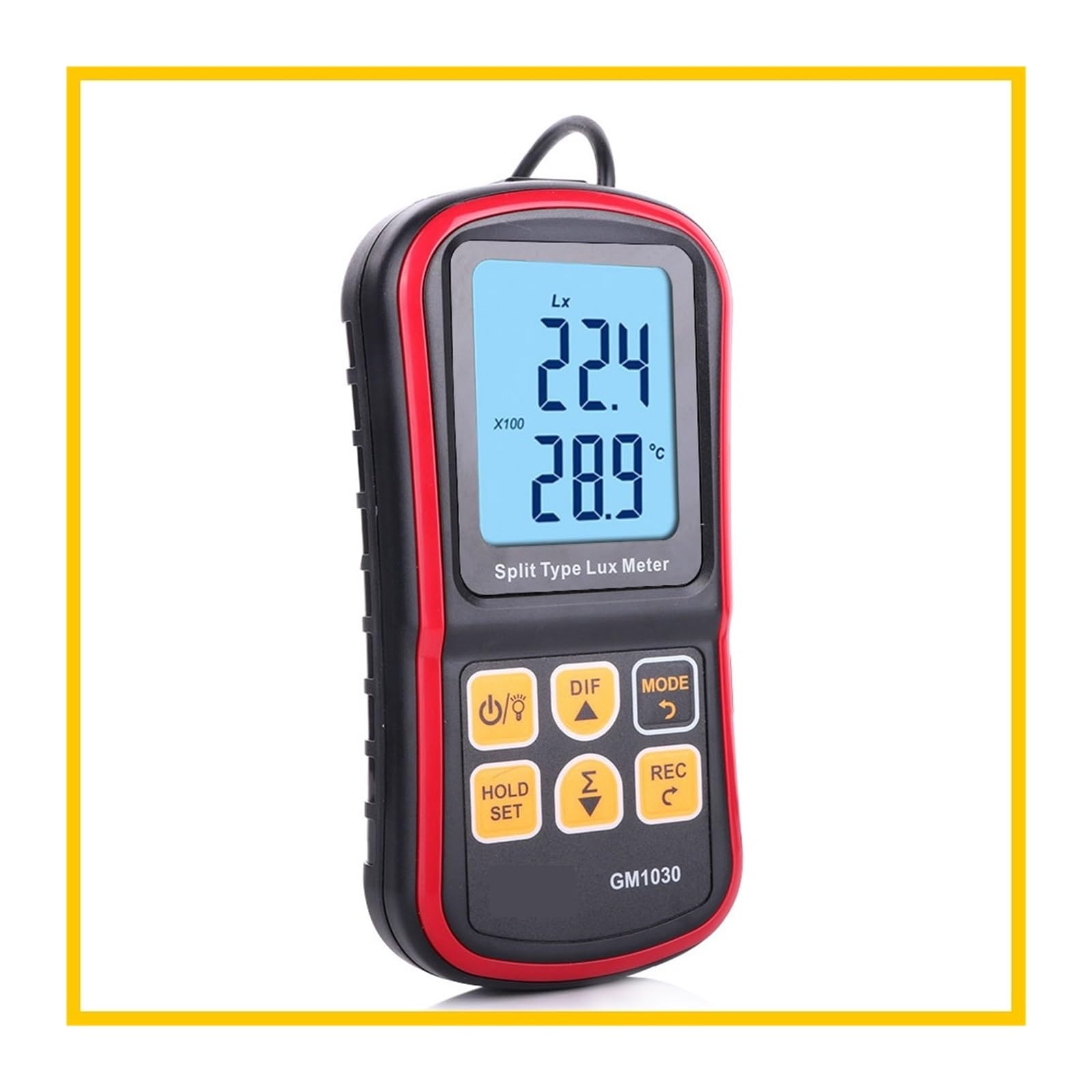 Luxómetro digital Fotómetro de 200.000 lux Mini luxómetro de mano Iluminómetro GM1030