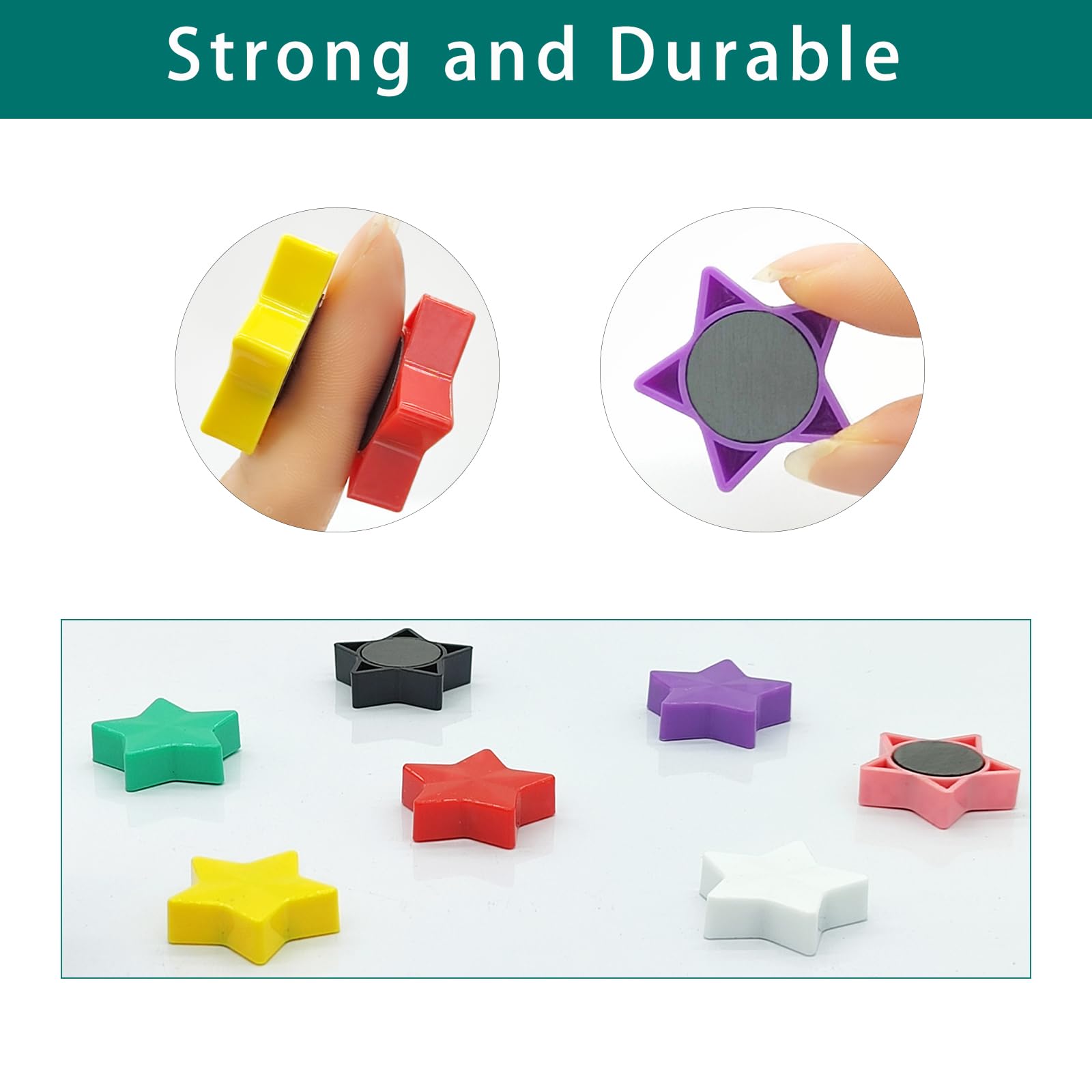 ZDZBLX 50 PCS Strong Fridge Magnets, Colourful Star Magnets, Heavy Duty Small Magnets for Whiteboard Office, Notice Board - Image 3