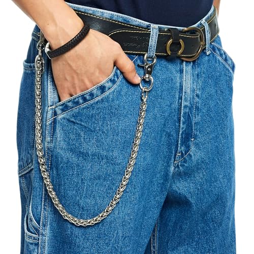 Image of newtro Wallet Chain Men Women Boy Girl, Biker Motorcycle Pants Jean Punk Long Key Chain Black Gold Silver 26 Types