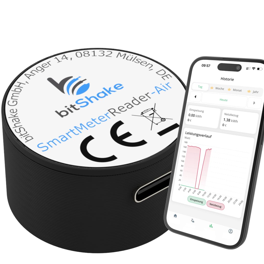 bitShake SmartMeterReader - AIR | WiFi | TASMOTA vorinstalliert | WLAN | MQTT | IR Lesekopf