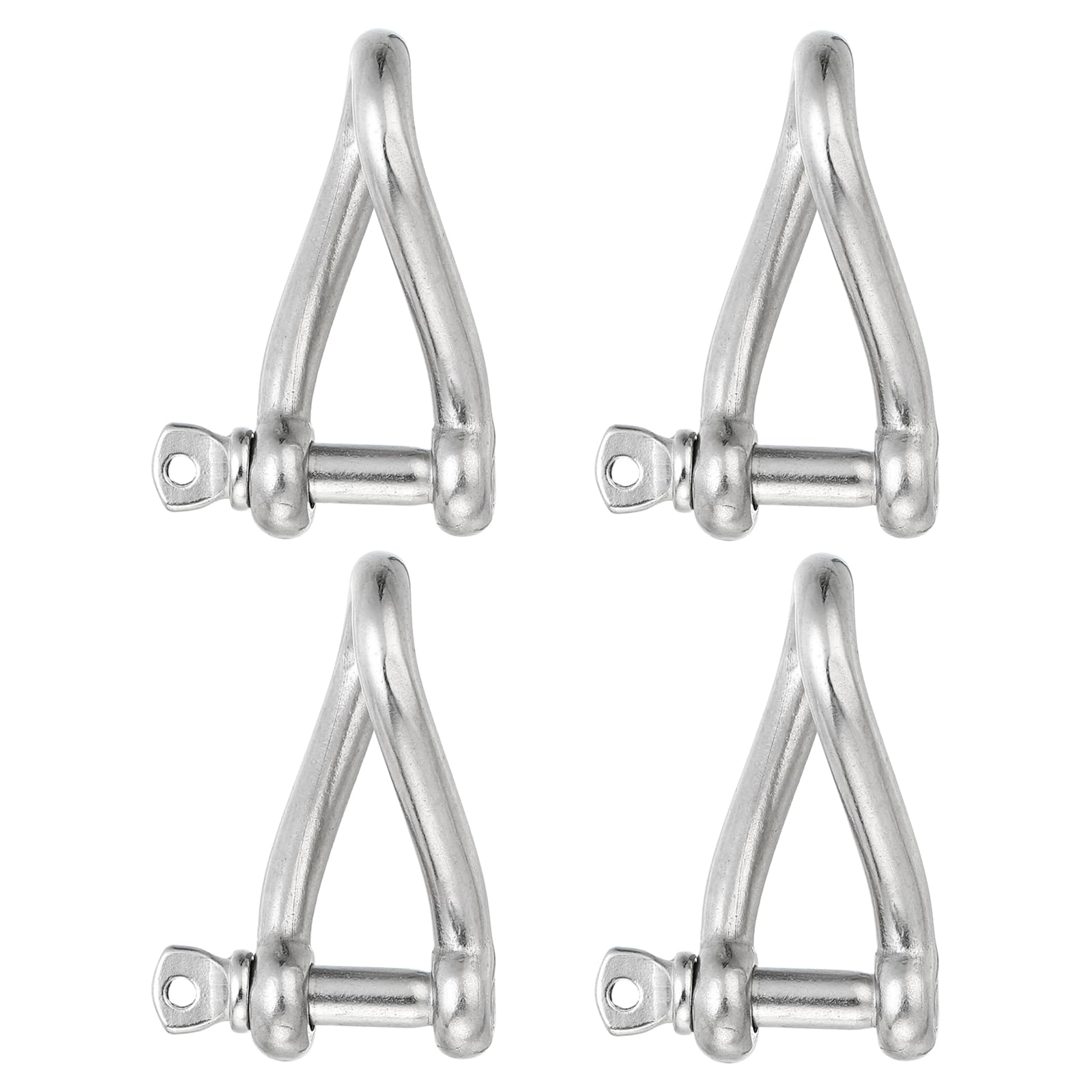 PATIKIL 316 Gancio a Vite Acciaio Inossidabile 3/8" 10mm, 4pz 1279 Lbs Grilli a Vite Perno Carico 661 Libbre per Funi Metalliche Acciaio Trazione Accessori per Movimentazione Marittima