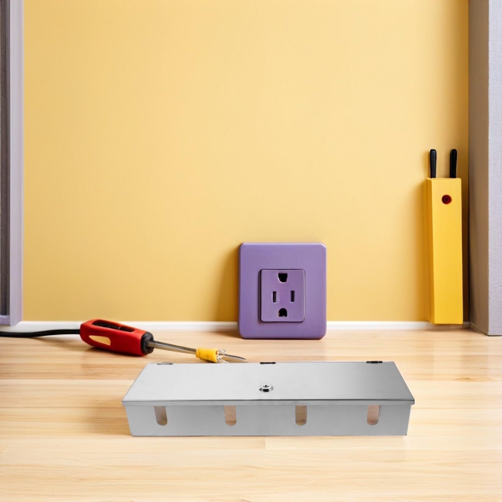 Scatola Presa Elettrica da Esterno in Acciaio Inossidabile con Copertura Trasparente e Serratura Antifurto Protezione per Casa e Industria Design Compatto e Resistente Agli Urti