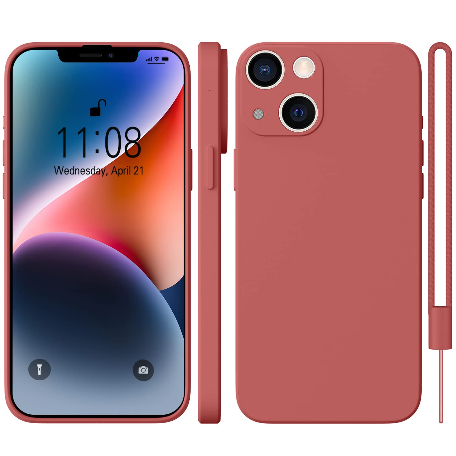 WXXiPhone 14 Max 6.7 Case Red
