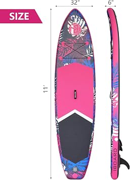 Inflatable Paddle Board 11′×32″×6″ Premium Stand Up Paddle Board with Accessories | Wide and Stable High Load SUP Paddleboard for Adults & Youth| Explore Fishing Yoga