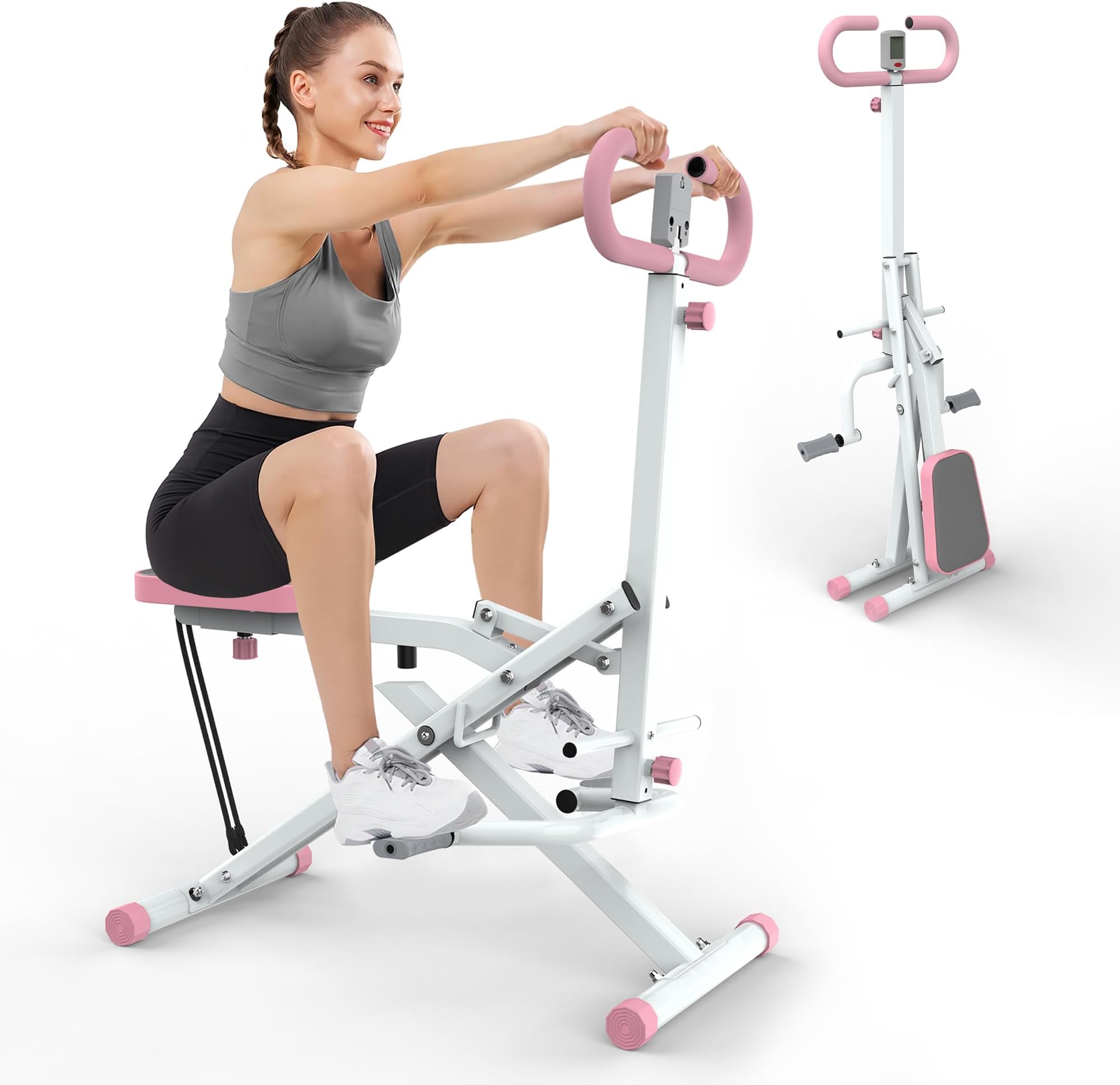 Squat Machine for Home, Assist Trainer for Glutes Workout Foldable with Resistance Bands, for Botty Glutes Butt Thighs, Ab Back/Leg Press Hip Thrust for Home Gym Fitness