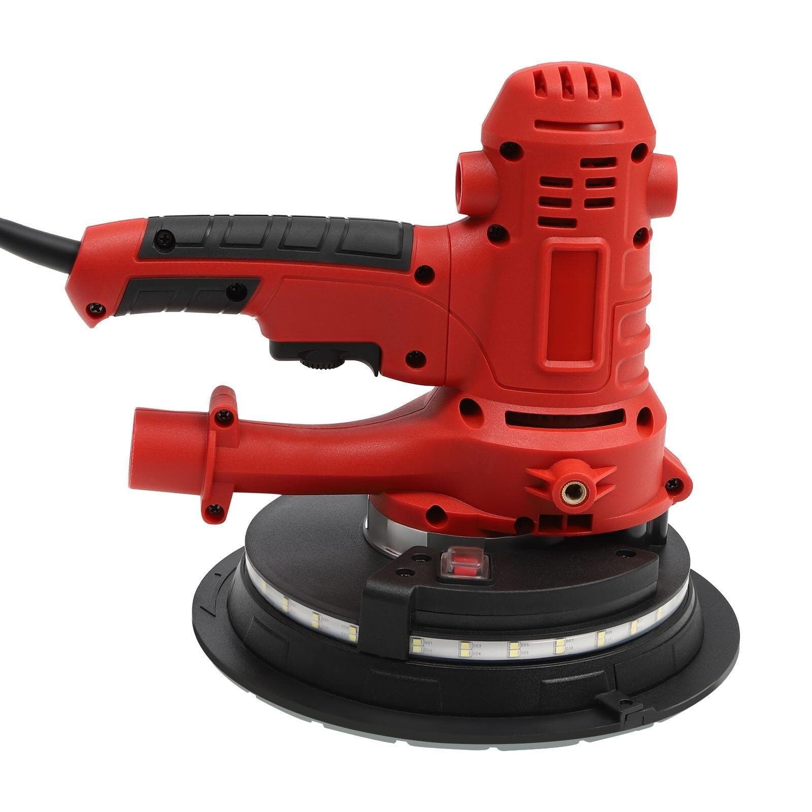 Levigatrice per cartongesso, levigatrice elettrica per cartongesso da 1200 W, levigatrice per intonaco Portatile con Luce LED, Sacchetto e Tubo di Raccolta Polvere, 6 Dischi abrasivi