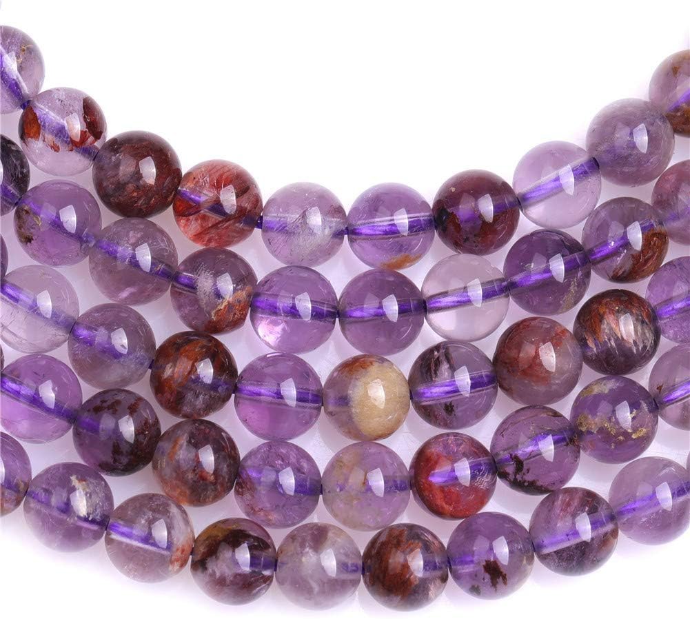 GEM-Inside Natural 6mm Amethyst Ghost Quartz Round Gemstone Semi Precious Loose Beads for Jewellery Making 15'' - Image 4