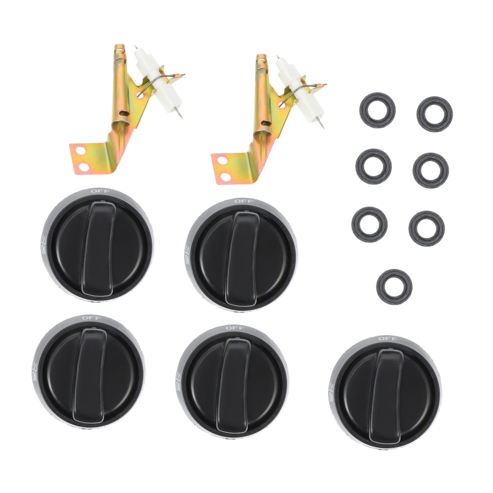 TEHAUX Upgrade Your Stove 5pcs Gas Stove Knob Set Replacement Knobs Easy to Use Install