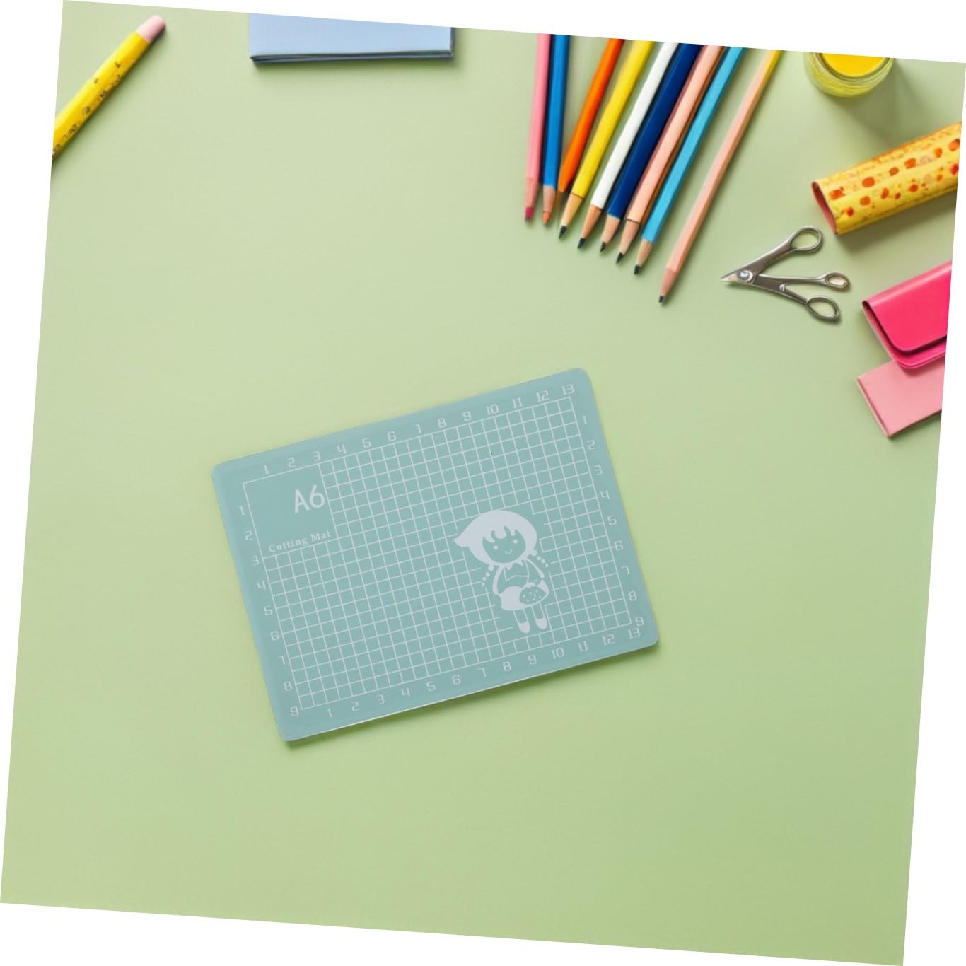 Housoutil 8 pezzi Tappetino da Taglio PVC Antiscivolo Doppia Faccia per Scrapbooking Cucito Progetti Creativi e Studenti Design e Portatile