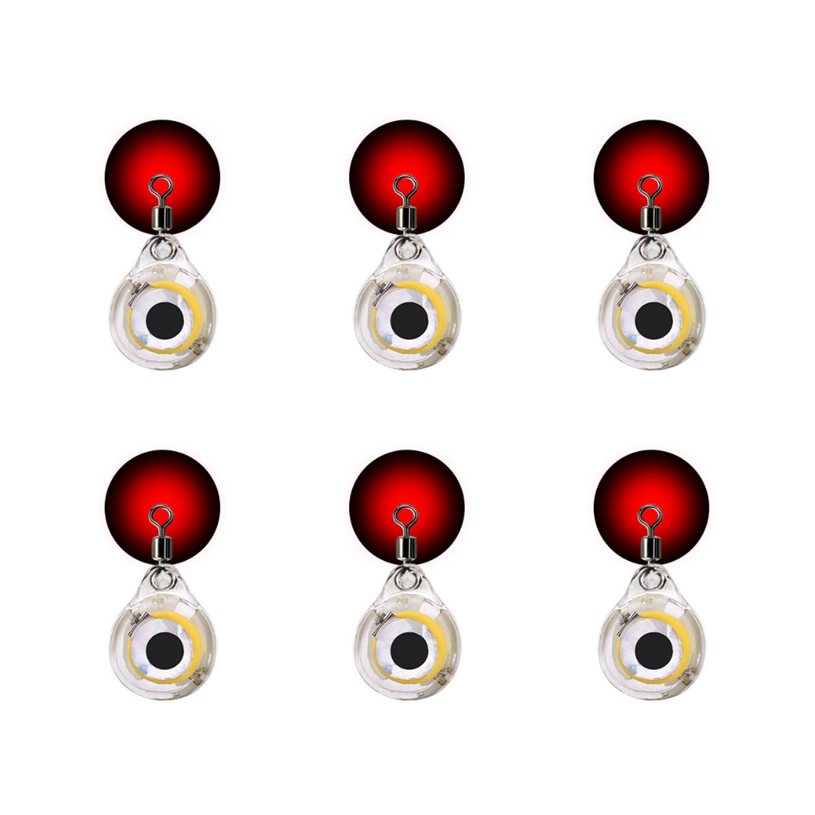 6PCS Underwater Fishing Lure Lights, Fish Deep Drop LED Lure Light Flash Lamp Fishing Lamps Fisheye Design for Boat Sea Ice Fishing