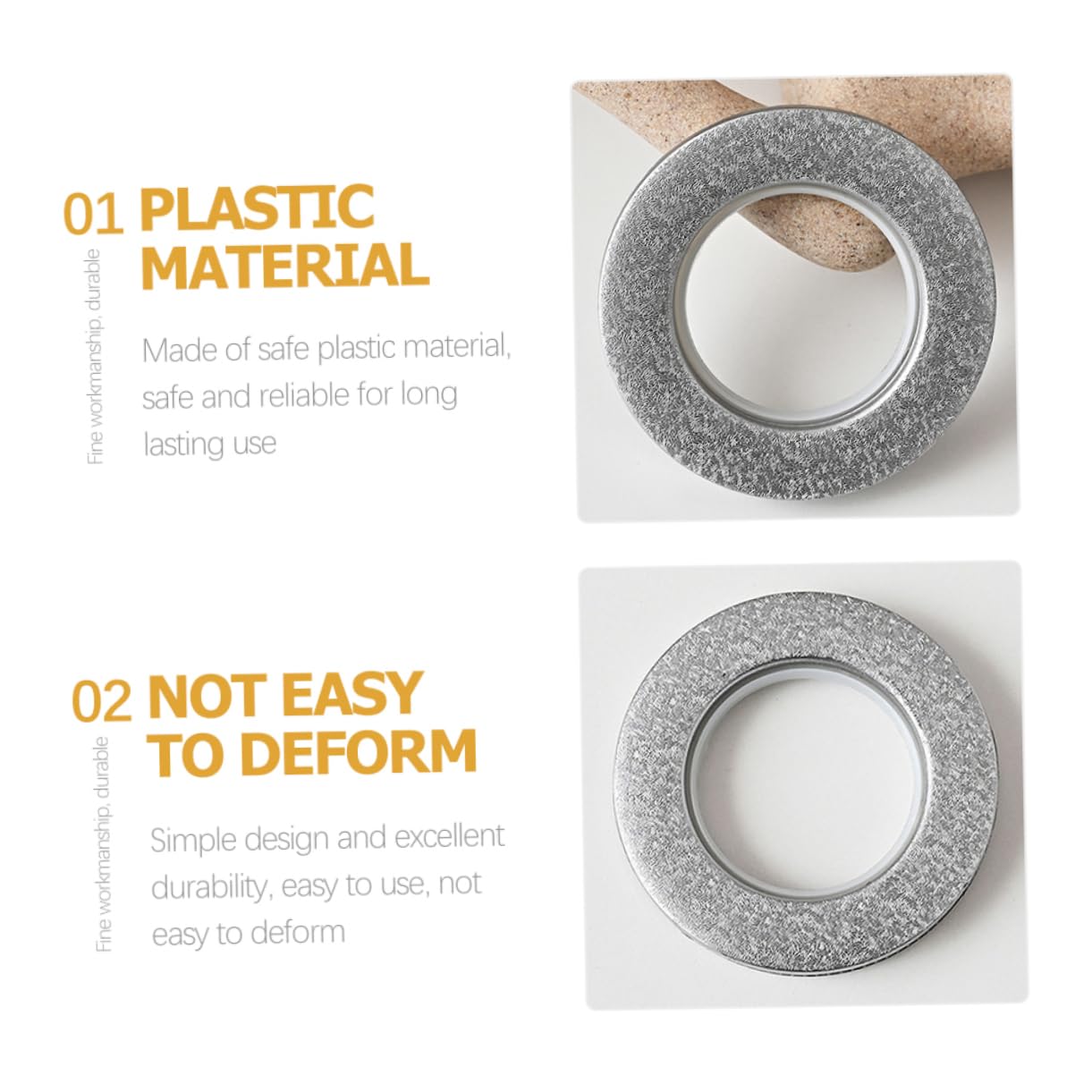 24 Pièces Boucle de Rideau Crochets Rideaux Crochet pour Rideaux Accessoires de Rideaux Stores pour la Maison oeillet Anneau Romain tentures Oeillets pour Rideau œillets Plastique