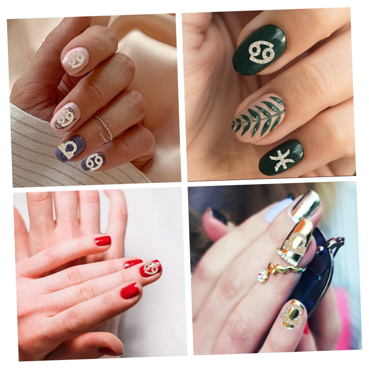 4 Set Charm Per Unghie Con Luccicanti Decorazioni Per Nail Art Design Unico E Creativo Per Unghie Naturali E Adatti Per Manicure Te E Regali Per Amiche Pezzi * 4