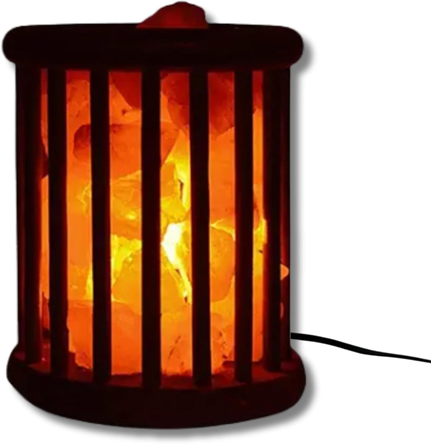 Himalayan Pink Salt Lamp Cage – 7"(D) × 8.5"(H) Heated Rock Lamp for Relaxation, Detox & Home Spa