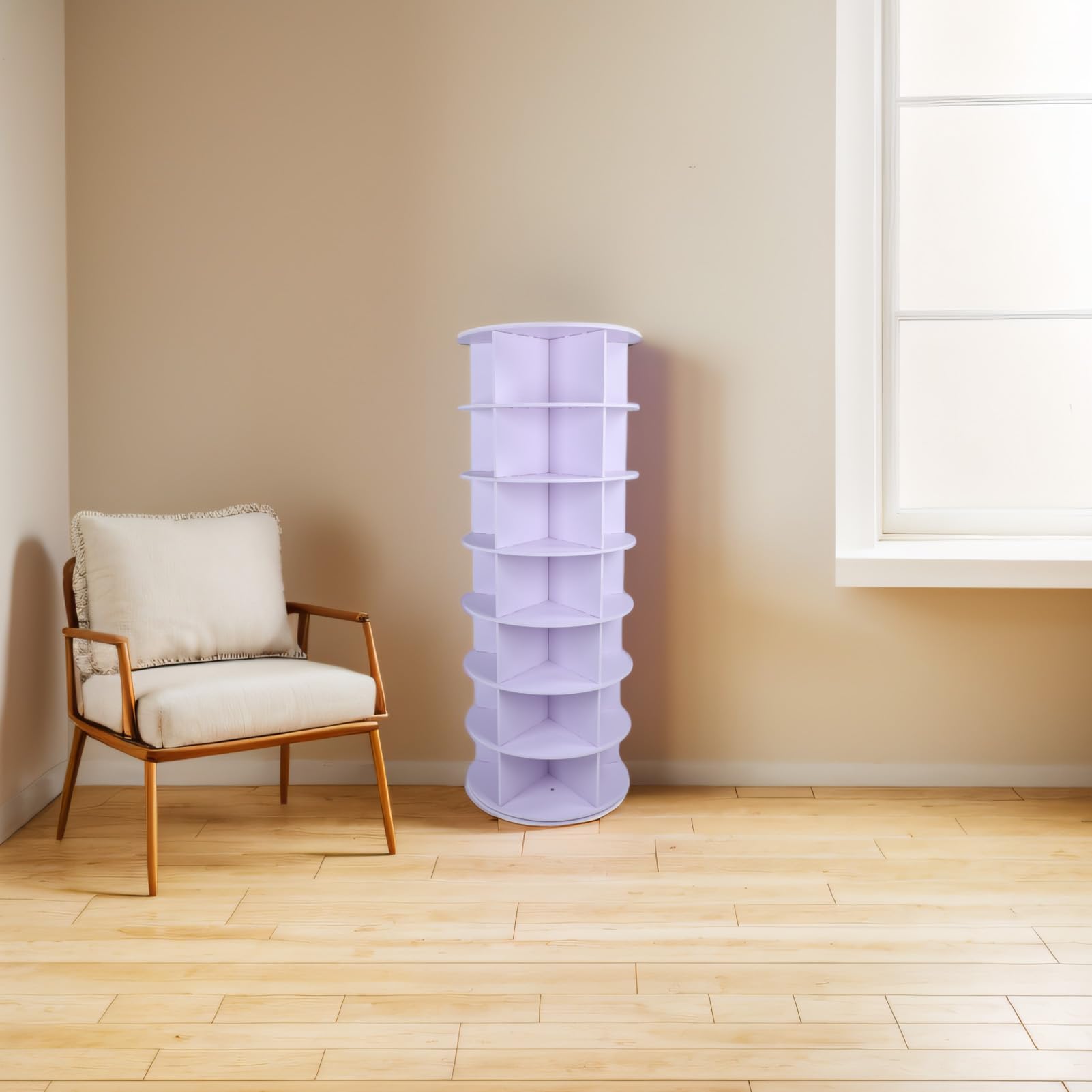 Alomejor Rotierender Schuhregal-Turm, Robuster 360-Grad-Organizer für den Eingangsbereich, Wohnzimmer aus PVC-Material (7 Schichten)