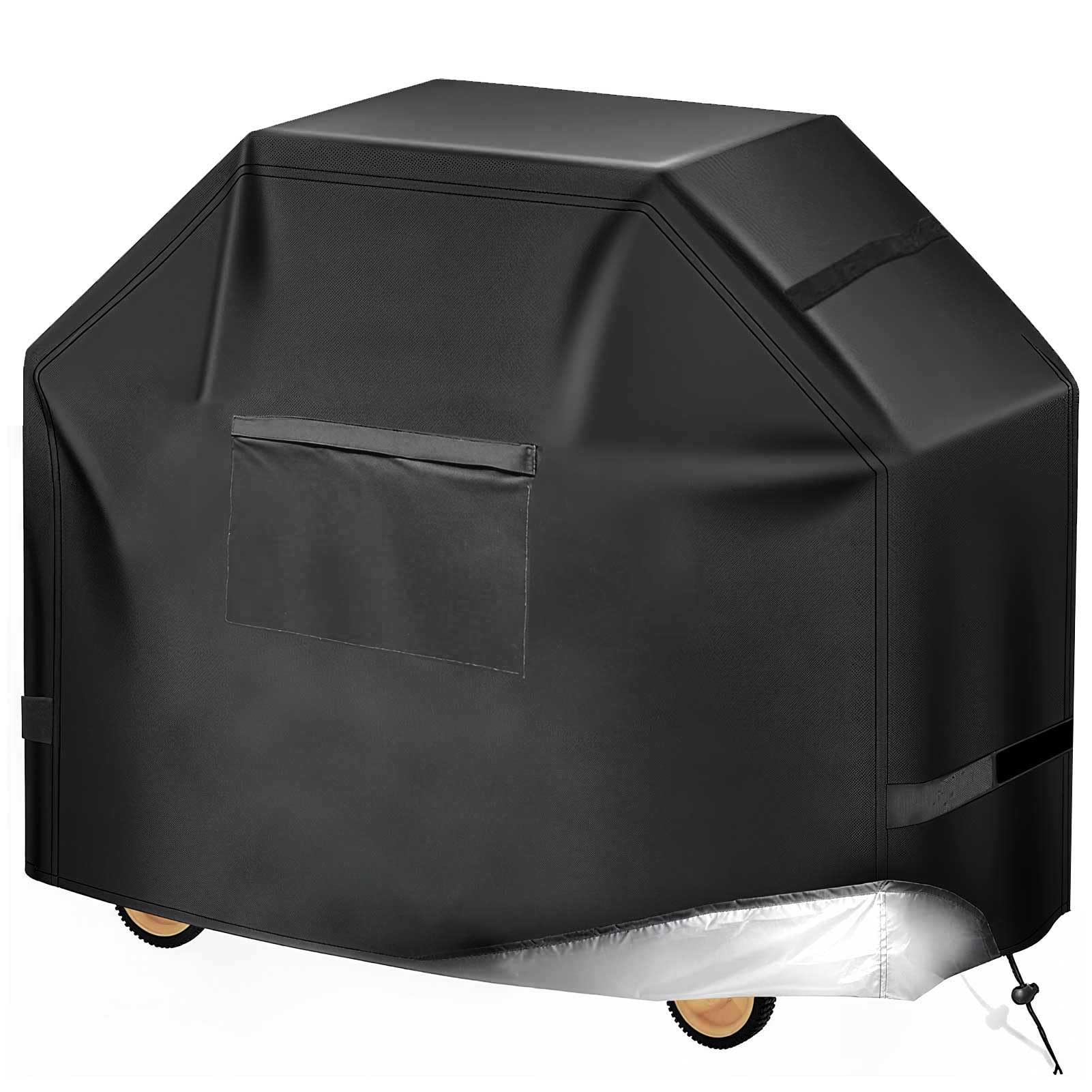 Copertura impermeabile per barbecue 600D Premium per barbecue a gas da 90-160 cm, adatta per Brinkmann Nesis Series 300, protezione per esterni, colore nero, 165 x 61 x 112 cm