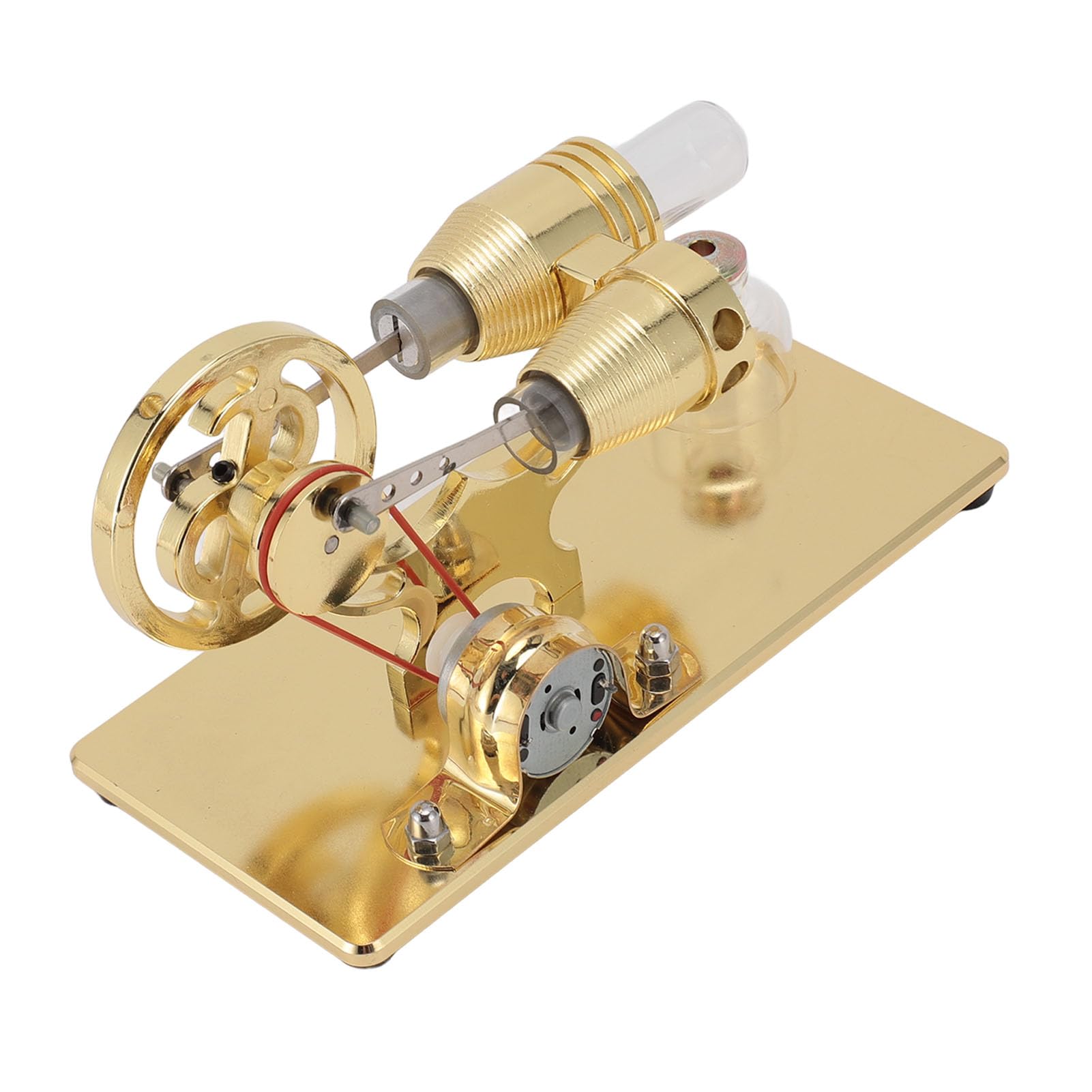 AMONIDA Modello di Motore Sterling con Lampadina a LED Generatore di Energia Elettrica in Materiale Durevole per Progetti Scientifici (GOLD)
