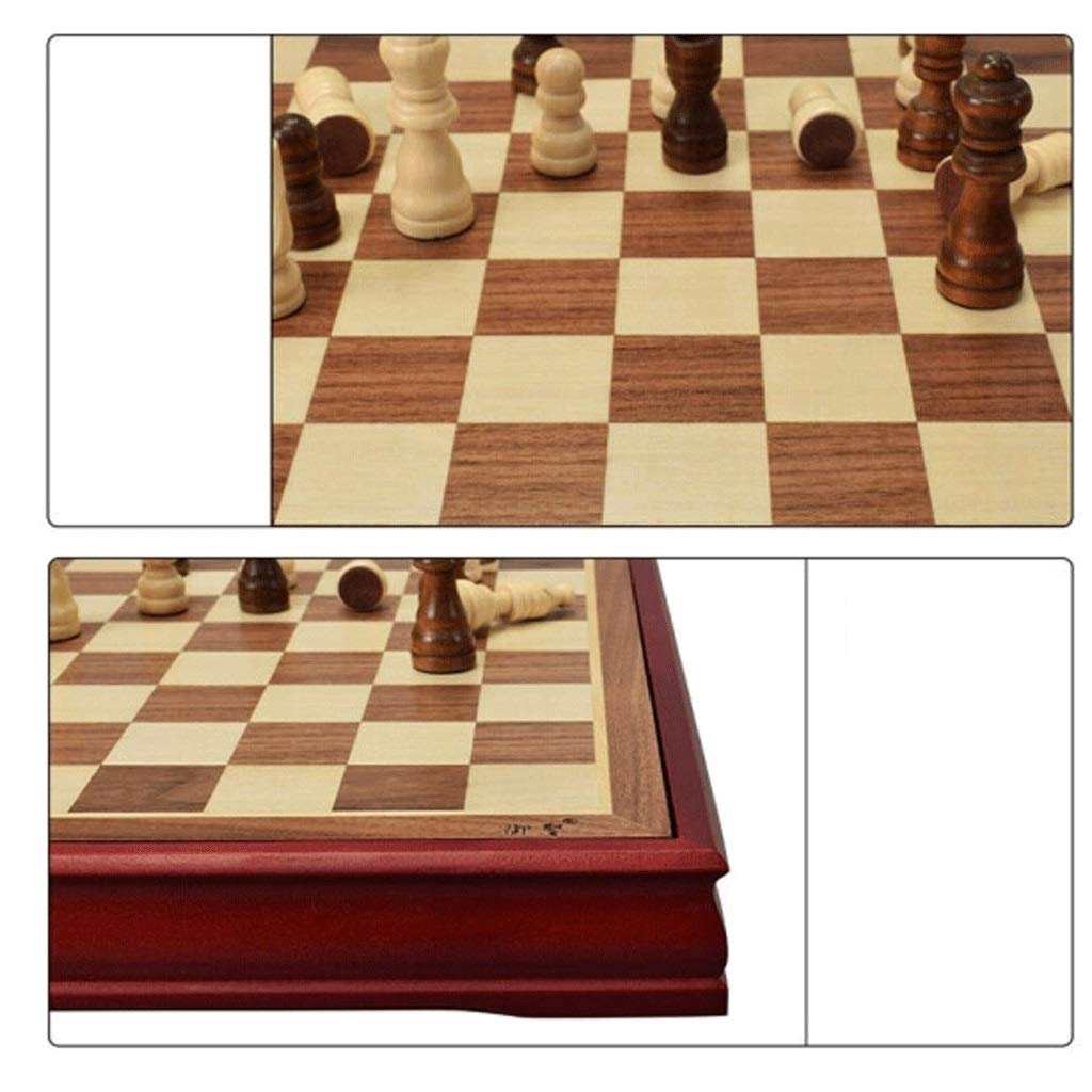 Set di Scacchi Set di Scacchi in Legno di Betulla Pezzi + Scacchiera di stoccaggio, per Adulti, Set di Scacchi per Studenti (Dimensioni : Large)
