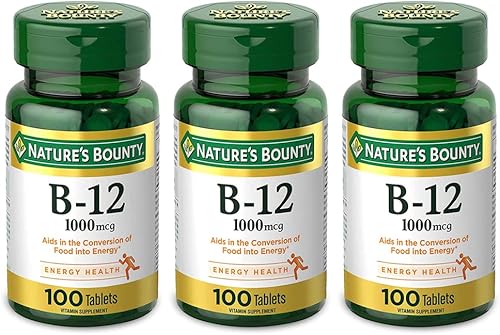 Nature's Bounty Vitamina B12 natural, 3.52 onzas, 100 tabletas.