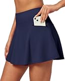 Swim Skirts for Women Tummy Control Swim Skorts for Woman High Waisted Bathing Suit Bottoms with Boxer Liner & Pockets