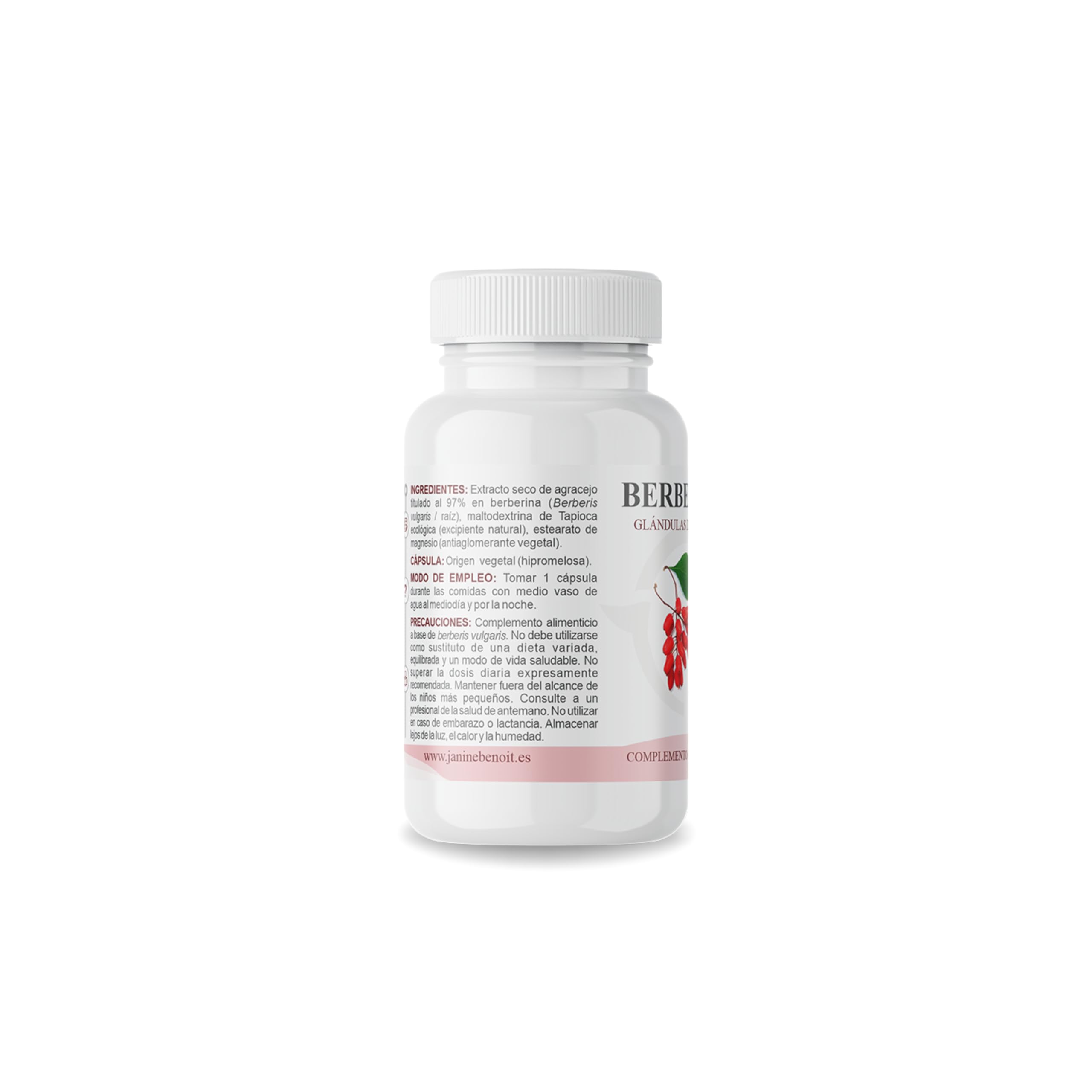 Berberina | Extracto de Berberis Vulgaris Titulado al 97% | 485 mg por Dosis | Regulador Metabólico | Energía Celular y Bienestar Digestivo | 60 Cápsulas Vegetales