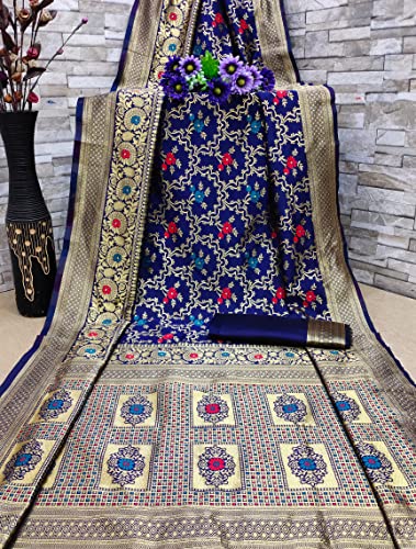 Image of Lilots Women's Designer Banarasi Silk Jacquard Designer Saree With Blouse Piece