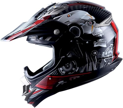 Miniatura 5 de 1Storm Casco de motocross para adultos, todoterreno, MX, BMX, ATV, motocross, mecánico, HGXP14B, fibra de carbono, negro, HGXP14B