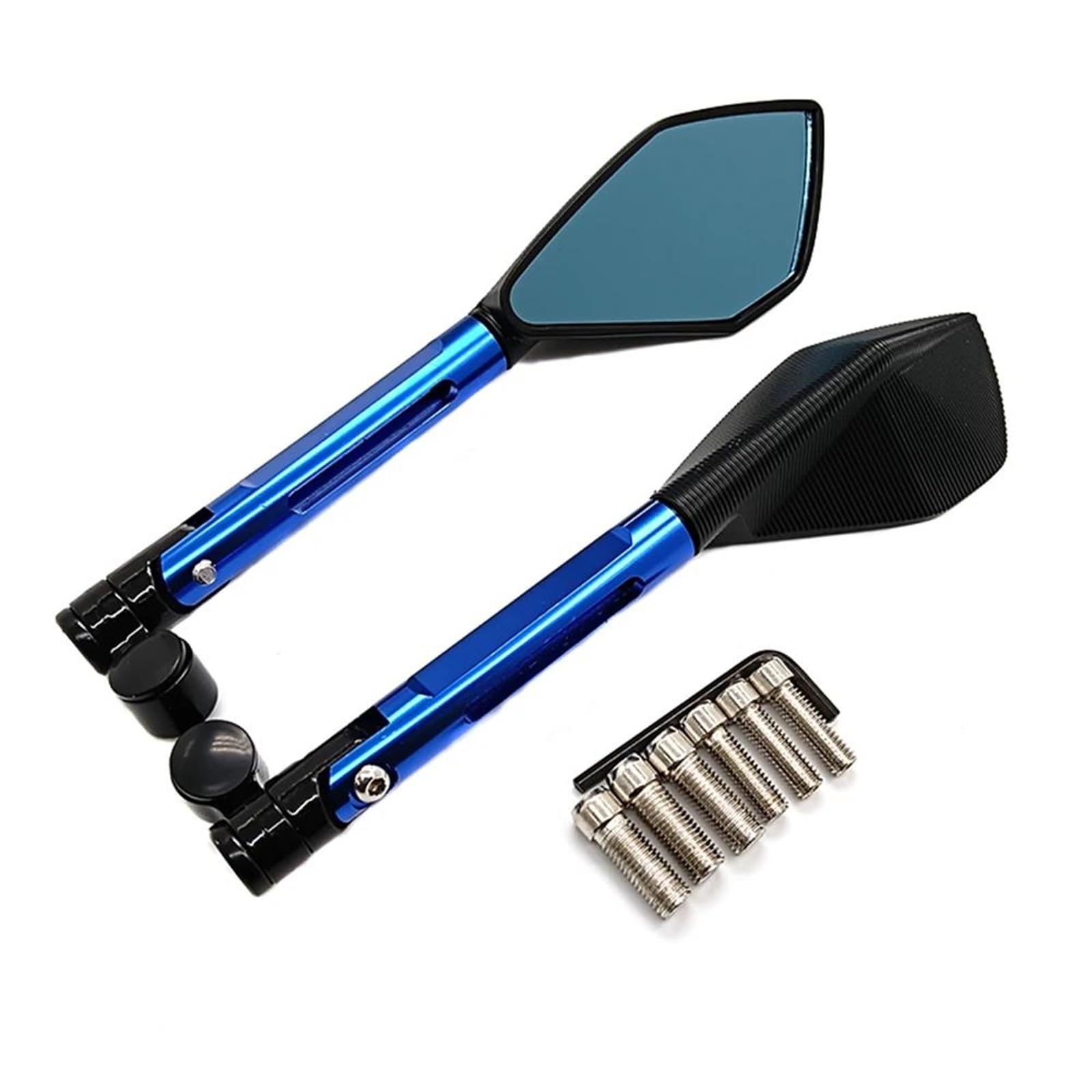 Espejos retrovisores de aluminio CNC antirreflejo azules para motos R1 y FZ6