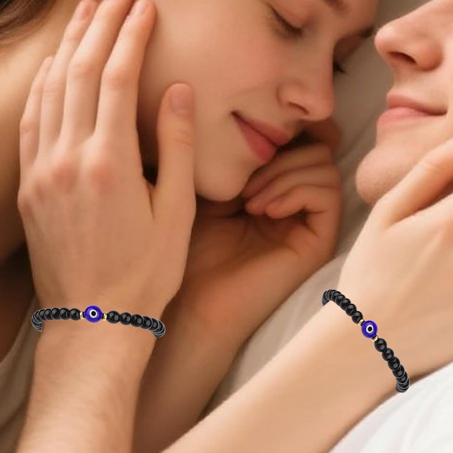 Evil Eye Bracelets, Evil Eye Beads Bracelets Black Glass Colored Glaze Protection Manifestation Jewelry for Good Luck Warding off Negativity for Men Women Memorial Gift - Image 7