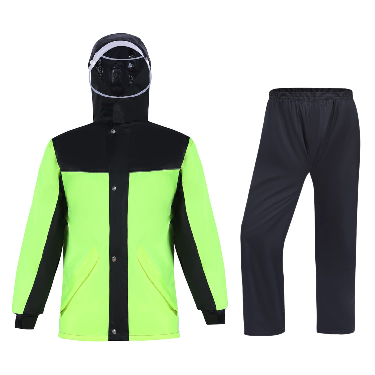 Hombres Impermeable Unisexo Impermeable Motocicleta Ciclismo Chaquetas con Capucha A Prueba de Viento Ropa Impermeable