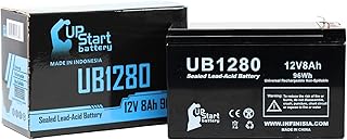 Replacement for Sears/Craftsman 900797730 Battery - Replacement UB1280 Universal Sealed Lead Acid Battery (12V, 8Ah, 8000mAh, F1 Terminal, AGM, SLA) - Includes Two F1 to F2 Terminal Adapters