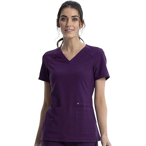 Cherokee Women's Medical Scrub Top Iflex V-Neck Knit Panel Top - CK605